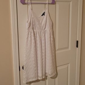 EXPRESS white babydoll dress size M